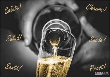BRUBAKER Champagne or Sparkling Wine Bottle Holder - Wedding Couple Metal Sculpture with Gift Card