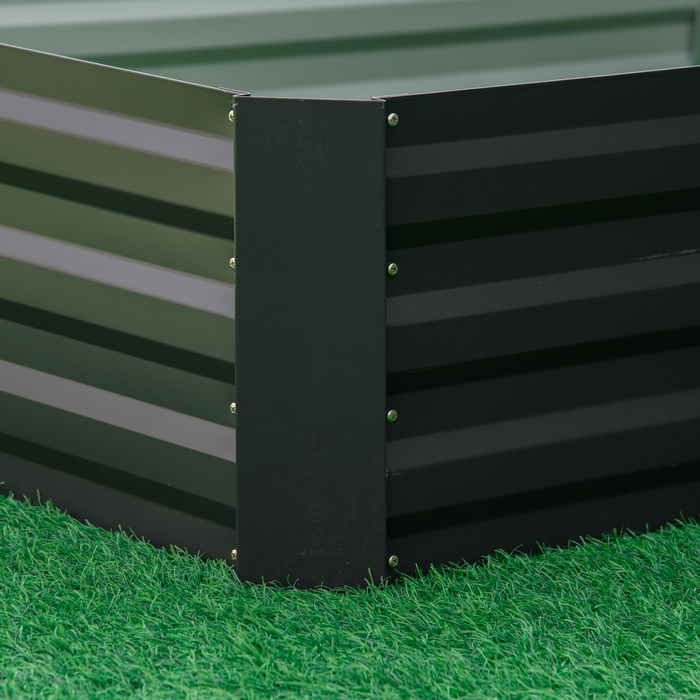 Outsunny Steel Raised Garden Bed 241 x 90.5 x 30 cm Planter Box Flower Box Garden Bed Herb Bed Vegetable Bed Grey for Garden Lovers