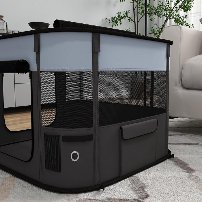 PawHut® Вольєр для цуценят, огорожа для собак, вольєр-загон, сірий, 74 x 60 x 45 см