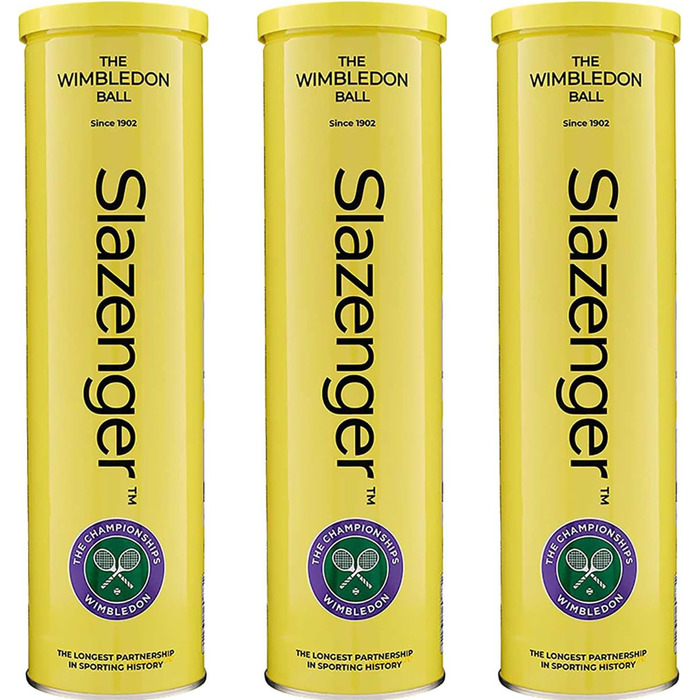 Тенісні м'ячі Slazenger WIMBLEDON, 12 шт. у металевій банці
