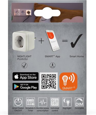 LEDVANCE Smart Plug: Трійник з USB, WiFi, захист від перенапруги та перевантаження, керування через додаток, Alexa, Google