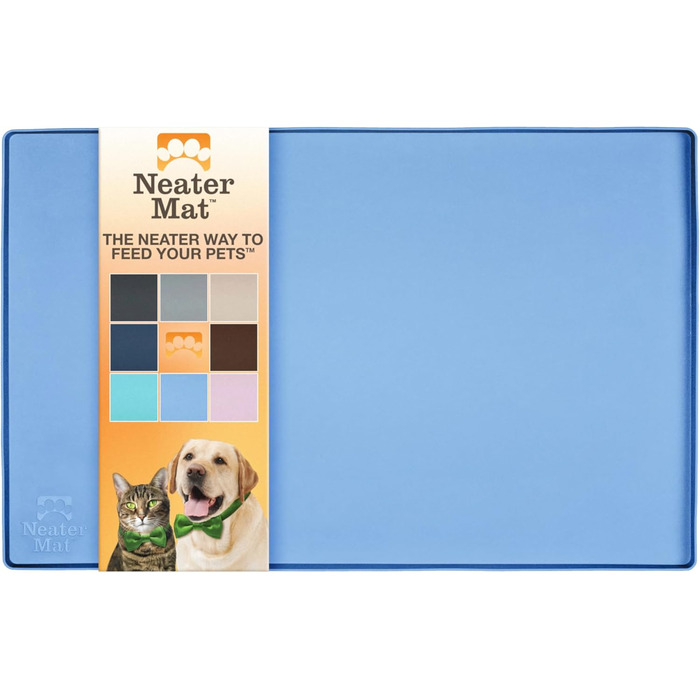 Підкладка під миску для собак та котів Neater Pet Brands, силіконова, водонепроникна, 48,3 x 30,5 см, світло-блакитна