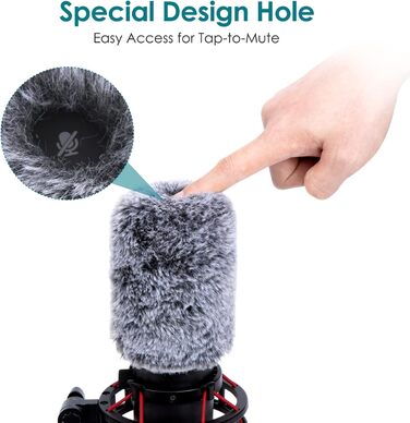 Тримач для мікрофона YOUSHARES з кріпленням для HyperX QuadCast, металевий, з насадкою для кріплення до столу та вітрозахистом, для стін та столів (2 хутряні насадки)