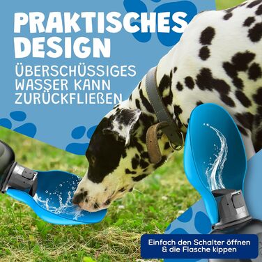 Набір для собак 2 шт: велика складана пляшка для води 800 мл + зубна щітка | Преміум якість, витік неможливий | Для подорожей