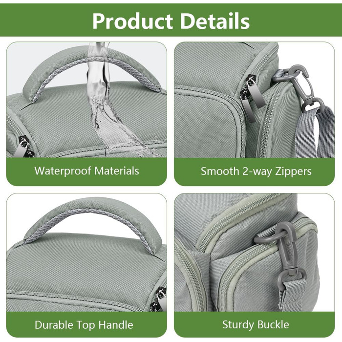 Чохол для камери Ainiv: DSLR/SLR, Canon, Nikon, Sony, водонепроникний, зелений (сірий)