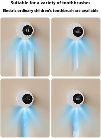 2-Slot Toothbrush Holder, Wall Mount, Portable UV Toothbrush Sanitizer, Travel Essentials Toothbrush Covers (white)
