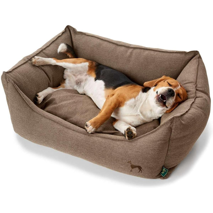Софа для собак HUNTER Livingston, лежанка для собак, тканина, класичний дизайн, S, коричневий, 60x43x16 см