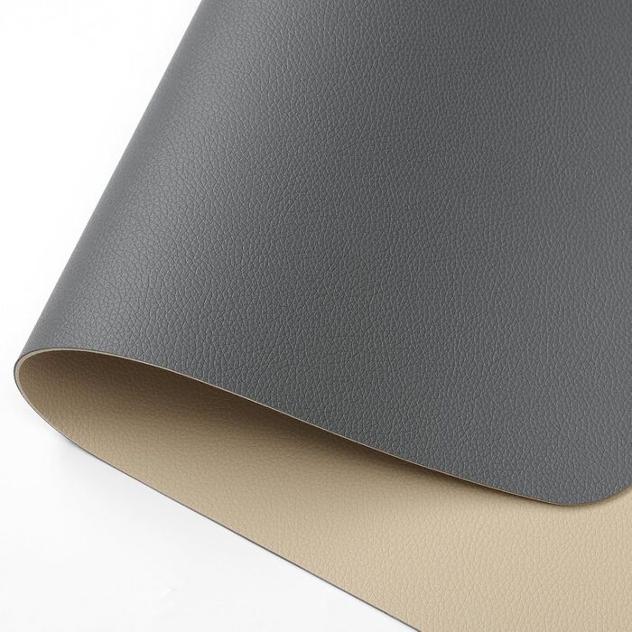 Килимок на стіл двосторонній протиковзкий, 40 x 80 см / 90 x 43 см. Килимок для ноутбука, мишки, офісу, з штучної шкіри. Сірий, салатовий