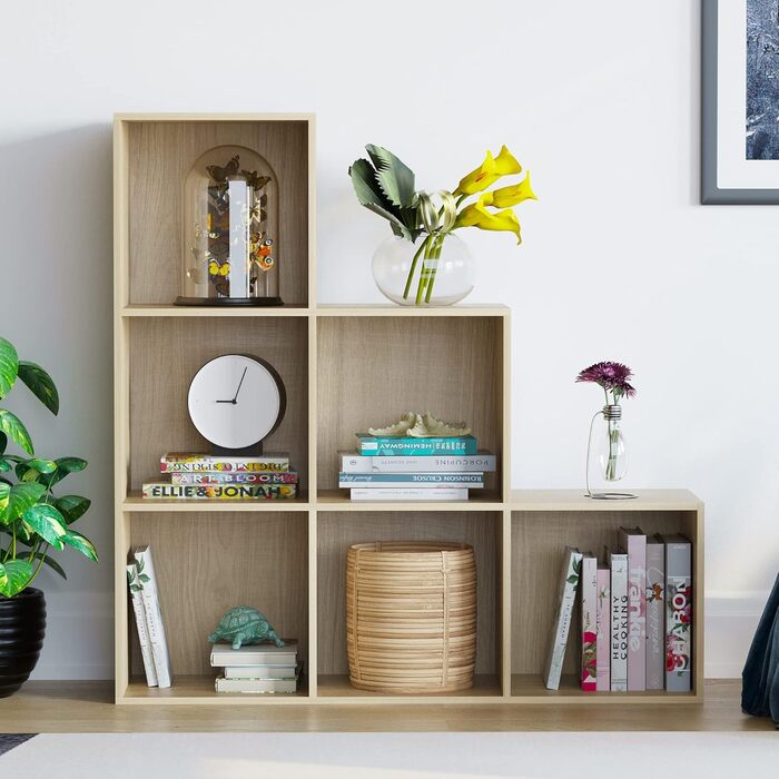 Стелаж Vida Designs Durham дубовий, 6 кубів, для книг і зберігання, органайзер для вітальні