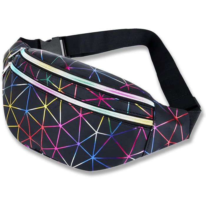 Чоловіча/Жіноча поясна сумка на пояс, бананка з PU шкіри, водонепроникна, чорна