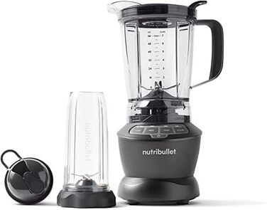 Блендер Nutribullet 1000 Вт, електричний, професійний, 1,6 л, мультифункціональний стаціонарний міксер, сірий/чорний