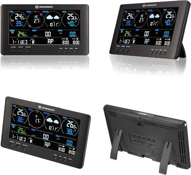 Метеостанція Bresser ClearView 7002586 з Wi-Fi та зовнішнім датчиком: Професійний 7-в-1 сенсор (вітер, вологість, температура, опади, УФ-індекс, освітленість), чорна