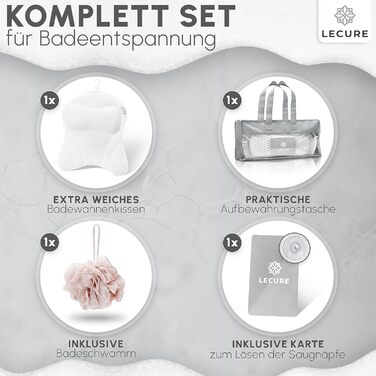 Подушка для ванни з губкою [в комплекті] - Дихаюча подушка для ванни для шиї та спини з ергономічною формою - Якісна подушка для розслаблення