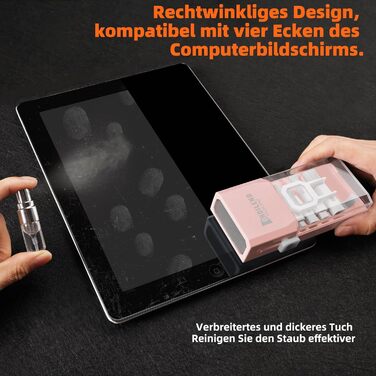 Набір для чищення клавіатури Ordilend: для ноутбука, MacBook, телефону, планшета, комп'ютера. З щіткою. Рожевий.