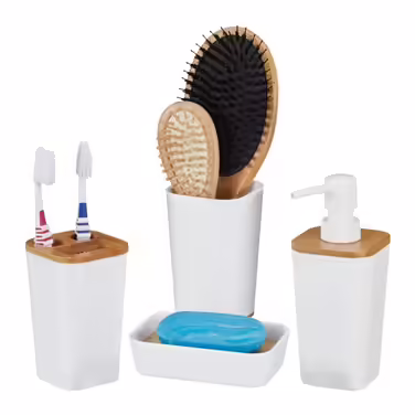 Relaxdays 4-Piece Bathroom Accessories Set