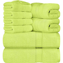 Рушники Utopia Towels 8 шт., салатові, 100% бавовна: 2 банних, 2 для рук, 4 серветки