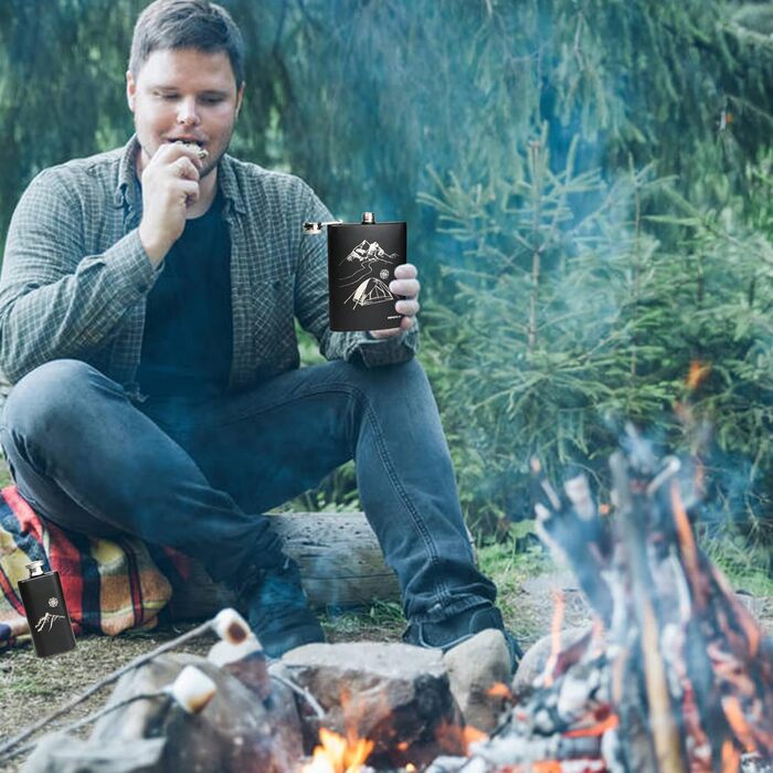 Набір фляг 260мл з нержавіючої сталі: фляга для віскі, міні-фляга, подарунок (зелений, сірий, для активного відпочинку)