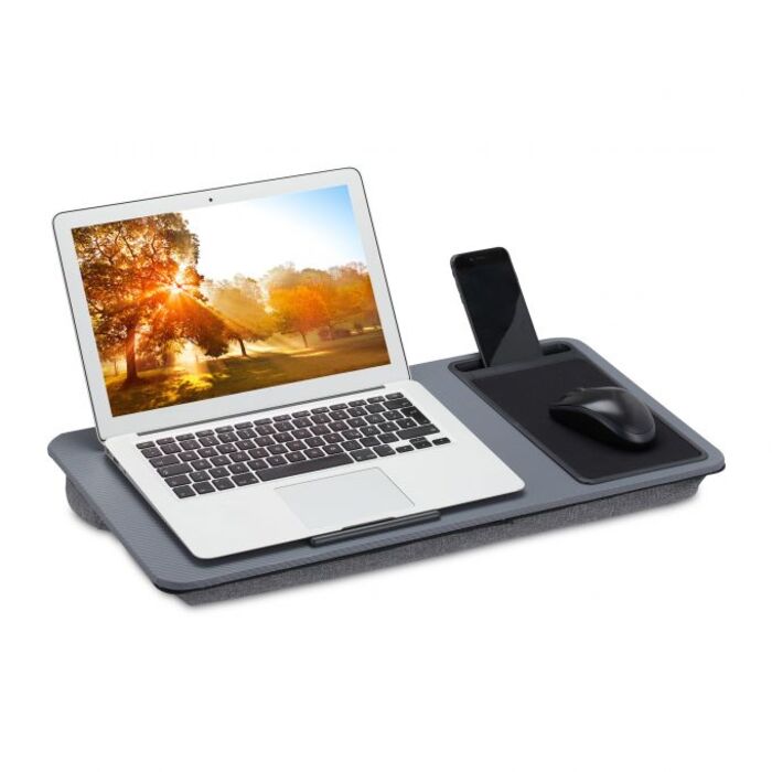 Relaxdays Gray Laptop Pillow with Mousepad