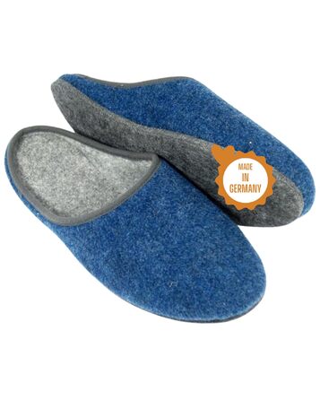 Фетрові домашні тапочки Pantoffelmann – сіро-темно-синій колір, розміри 36-48. Зручні, дихаючі та теплі тапочки для жінок та чоловіків.