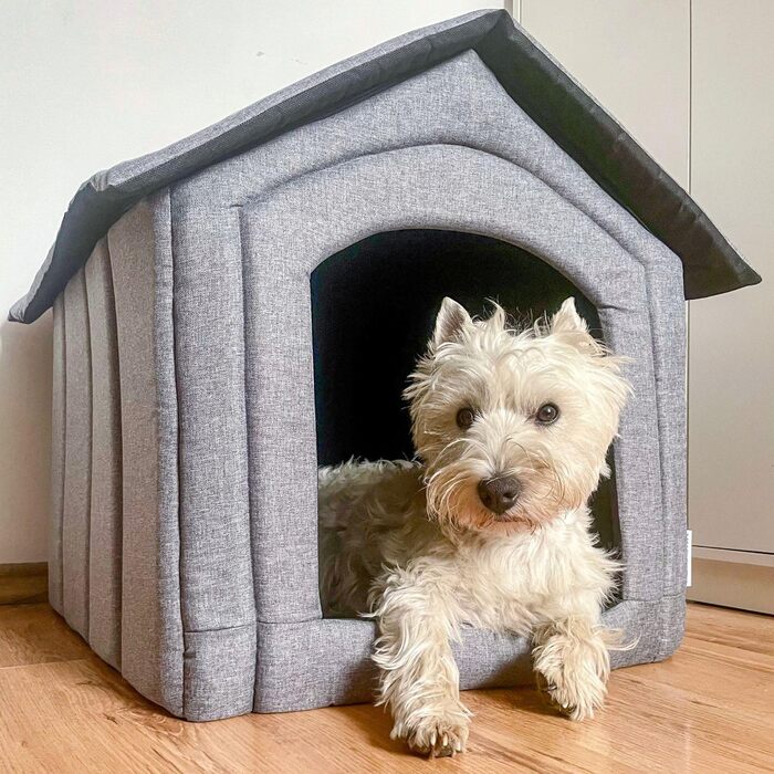 Кімната для собак, собача будка, складана з знімним дахом, ліжко для собак, котяче ліжко, ліжко для домашніх тварин, місце для сну, розмір XXL, сірий колір