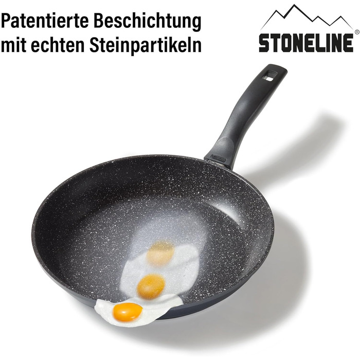 Сковорода глибока STONELINE 28 см з антипригарним покриттям (камінь), для індукції та духовки, сіра