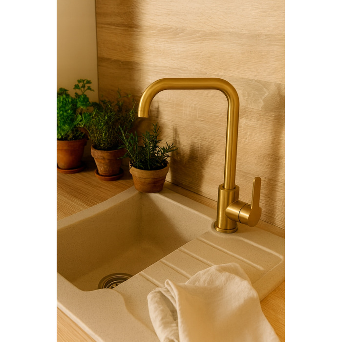 Змішувач для кухні стійка Granite Sink Stella, золотий