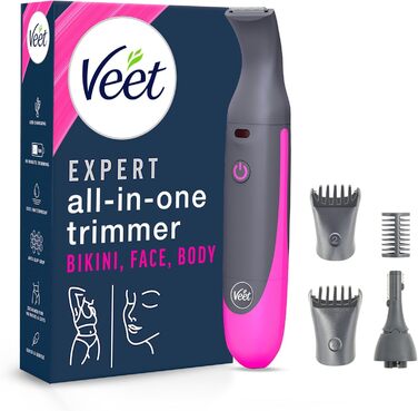 Триммер Veet Expert Intimate All-In-One: для обличчя, брів, інтимної зони та під пахвами - водонепроникний