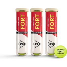 Dunlop Fort Tournament Tennis Balls - For Clay, Hard & Grass Courts (3 x 4 Balls)