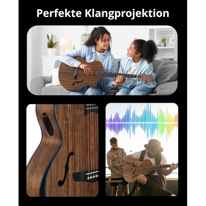 Акустична гітара Classic Cantabile SHG-2WN LaBelle Westerngitarre - гітара з бічним звуковим отвором та підлокітником, корпус з горіха, гриф з чорного дерева/Окуме, вінтажний дизайн