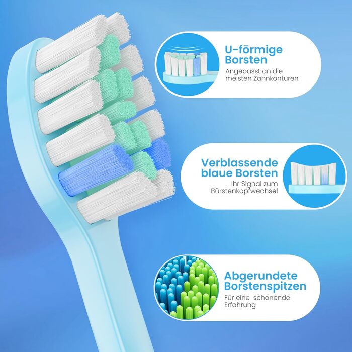 Електрична зубна щітка YUNCHI C2 з 40000 VPM, звукова щітка для дорослих, зарядка USB-C, 55 днів роботи від акумулятора, 5 режимів чищення, таймер 2 хвилини, 8 насадок, дорожній футляр, чорний (Ycyc-y7 Blue)