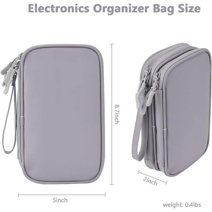 Органайзер для подорожей DDgro Elektronik, водонепроникна сумка для аксесуарів, сірий, поліуретан, середній розмір M