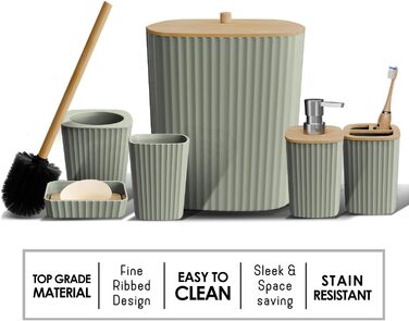 Набір аксесуарів для ванної кімнати Clara Clark Bad-Set Hunter Green (6 предметів)