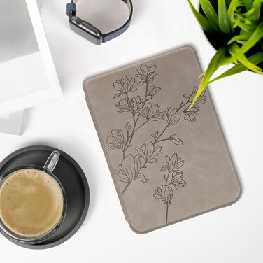 Чохол kwmobile для Kobo Clara BW/Clara Colour/Tolino Shine (5) / Shine Color - чохол з екошкіри, сірий (Magnolien Grau)