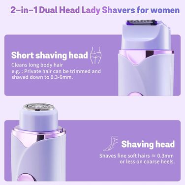 Триммер для бікіні 2025 року: 2-в-1 для жінок, водонепроникний, безболісний, для тіла. Повний комплект для догляду за інтимною зоною. Колір: фіолетовий