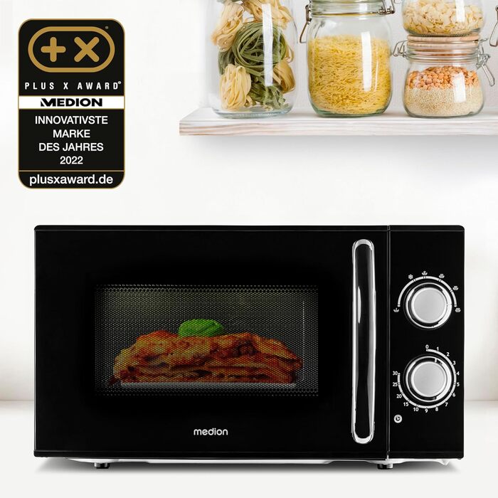 Мікрохвильова піч MEDION MD 15644, 700 Вт, 17 л, 6 рівнів, чорна