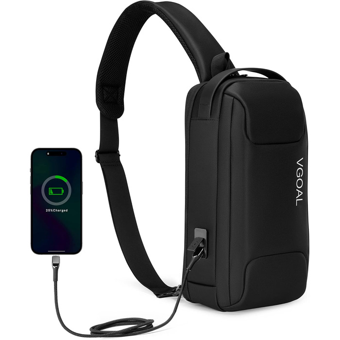Чоловічий рюкзак VGOAL 6315-A Black – сумка-месенджер, для ноутбука
