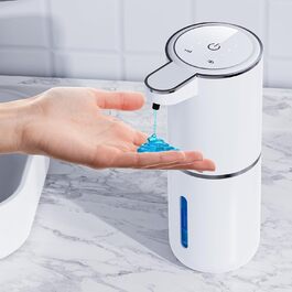 Amzyvls Soap Dispenser Automatic, 380ml Electric Wall Mount Touchless Automatic Soap Dispenser, USB Rechargeable with Infrared Motion Sensor for Bathroom, Kitchen, Office