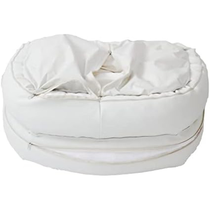 Ліжко для собак Juelle Fergus S-XXL з штучної шкіри, знімний коврик, м'яке собаче ліжко, крісло для собак (100x80x35 см, Бежевий)