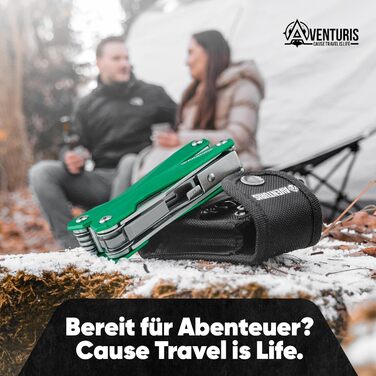 AVENTURIS® Multitool. Great multi-function tool as bicycle accessory or outdoor equipment, a multitool tool as men's gifts or Leatherman multitool green.