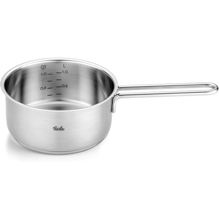 Каструля Fissler Pure Collection з нержавіючої сталі (Ø 16 см, 1,4 л) з кришкою, внутрішньою шкалою, для індукційних плит
