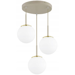 Підвісна люстра Elko-Lighting Milo Ecru — 3 точки освітлення, цоколь E27