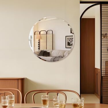 ANYHI Круглий дзеркало без рами, 40.6 см, для ванної кімнати, вітальні, спальні, входу, монтаж на стіну, сучасний дизайн