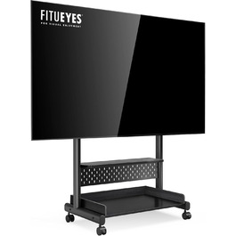 Підставка для телевізора FITUEYES на колесах, регульована по висоті, чорна, VESA 600x400, до 85 дюймів, 60 кг