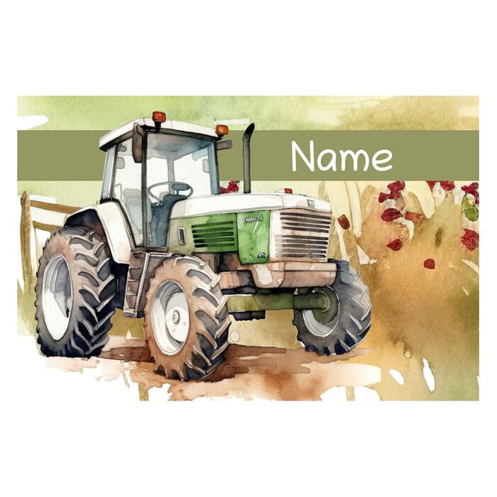 Wallet with name design (black, tractor)