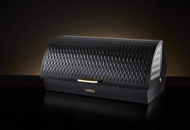 Тoршн TOWER Brotkasten з нержавіючої сталі, чорний, універсальний розмір, T826090BLK