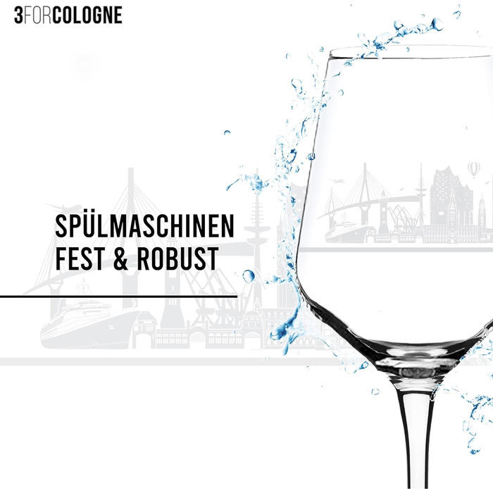 Set of 2 Wine Glasses Hamburg | Gift in elegant packaging | Screen print, more detailed than engraving | Wine glass set usable as red wine glasses or white wine glasses | XL wine glass souvenir.