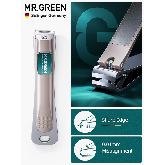 Набір для манікюру Mr.GREEN 3шт: кусачки, пилка, кусачки з захистом від бризок, кейс, для чоловіків та жінок