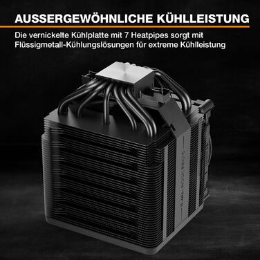 be quiet! Dark Rock Pro 5 - Повітряний кулер для ПК з 7 теплових трубок, тихий вентилятор 120/135 мм, Speed Switch