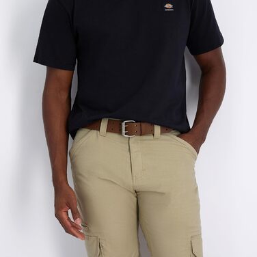 Чоловічий шкіряний ремінь Dickies з подвійною застібкою, колір світло-коричневий