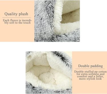Comforting Cat Bed, Small Dog Bed, Warm Cozy Soft Plush Winter Bed for Cat Caves, Non-Slip Bottom, Machine Washable, Sofa Bed for Puppies/Small to Medium Cats
